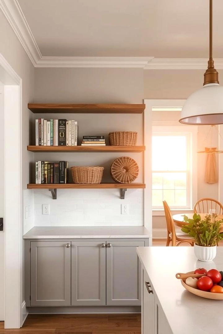 Charming Open Shelving Options - 30 Corner Cabinet Ideas