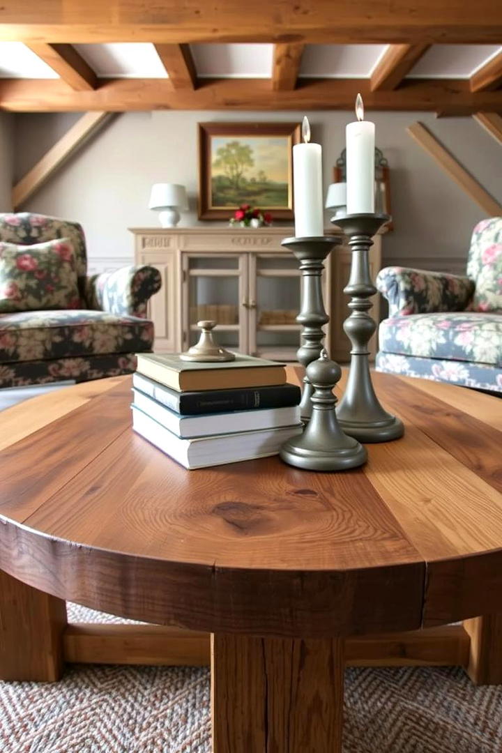 Charming Wooden Coffee Table - 30 Cottage Living Room Ideas