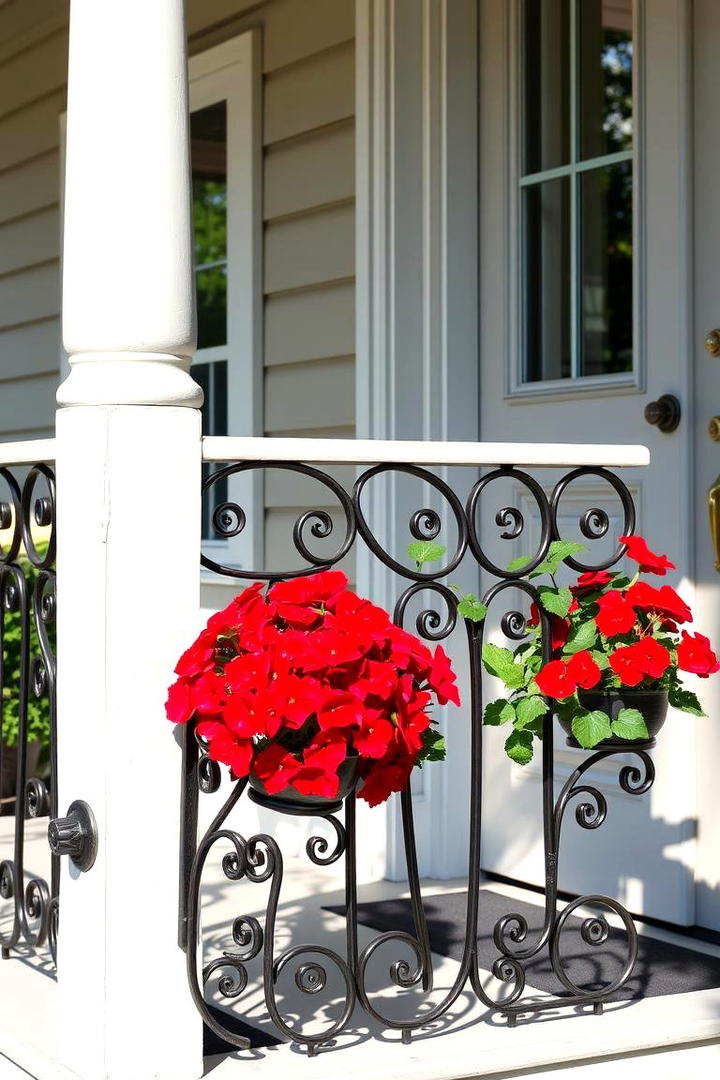 Charming Wrought Iron Accents - 21 Small Porch Ideas