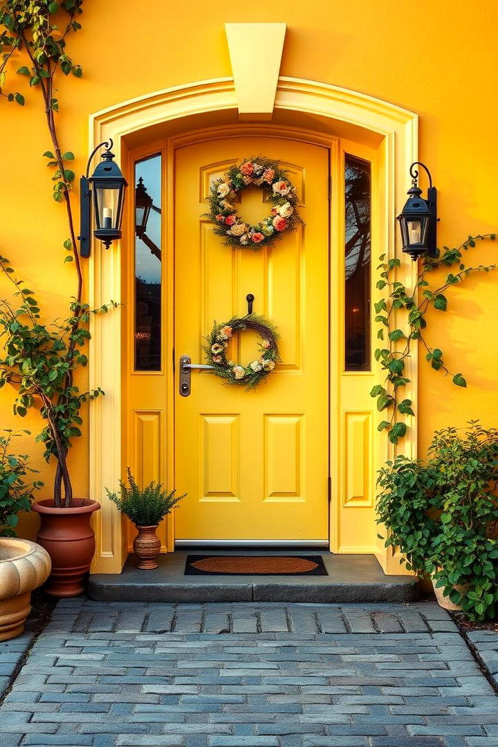 Charming Yellow Welcome - 21 Front Door Color Ideas