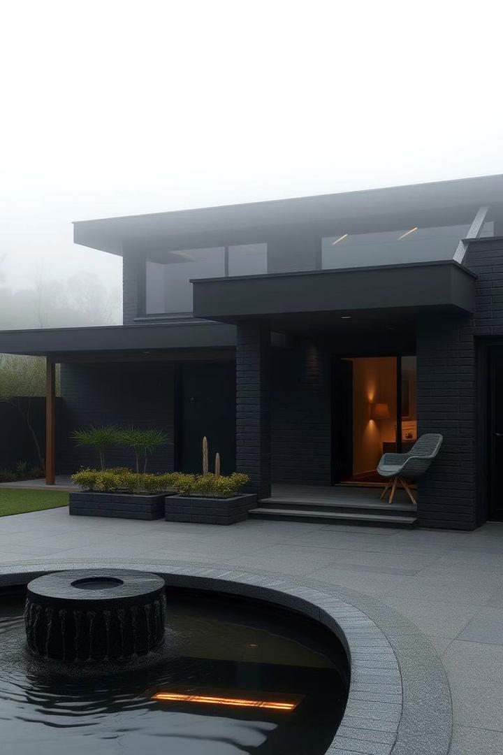 Chic Black Slate - 30 Exterior Brick Paint Color Ideas