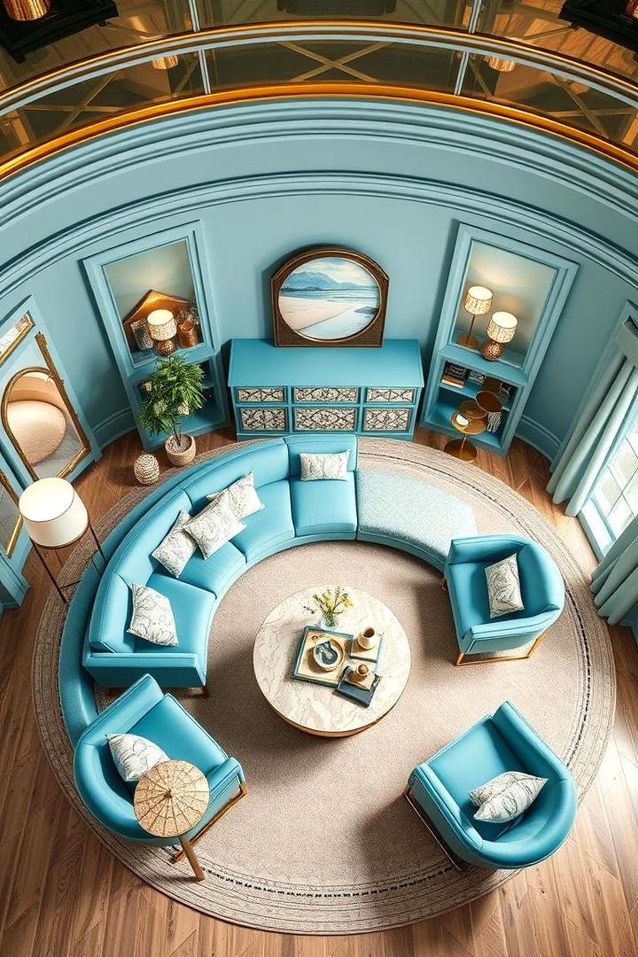 Chic Blue and Gold Harmony - 30 Blue and Gold Living Room Ideas