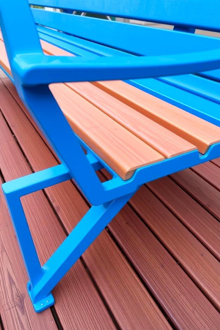 Chic Built In Bench with Bold Colors - 30 Built-in Deck Bench Ideas and Designs