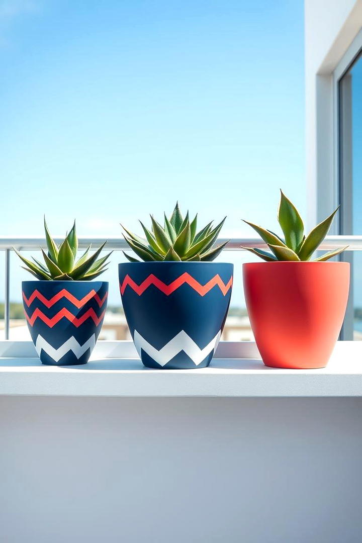 Chic Contrasting Colors - 21 Painted Pot Ideas