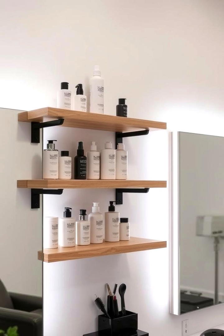 Chic Display Shelves - 30 Small Salon Interior Design Ideas