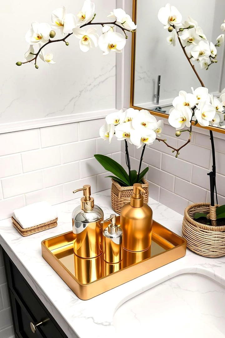 Chic Gold Accessories - 30 Gold Bathroom Ideas