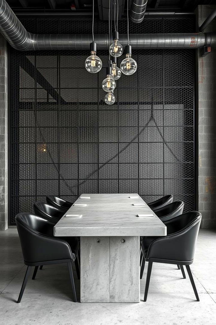 Chic Industrial Wire Mesh - 30 Dining Room Accent Wall Ideas