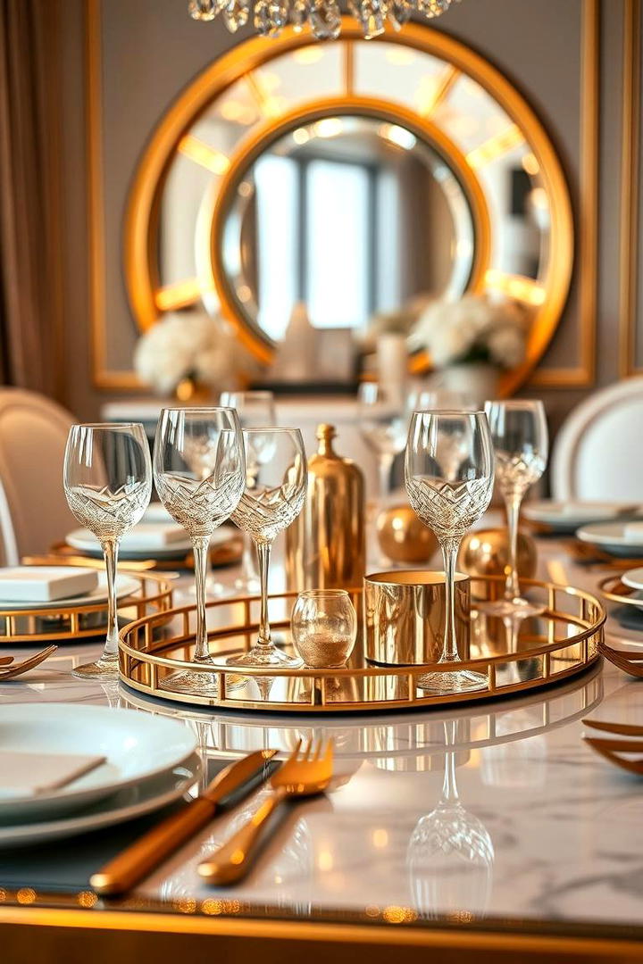 Chic Metallic Accents - 21 Dining Room Table Decor Ideas