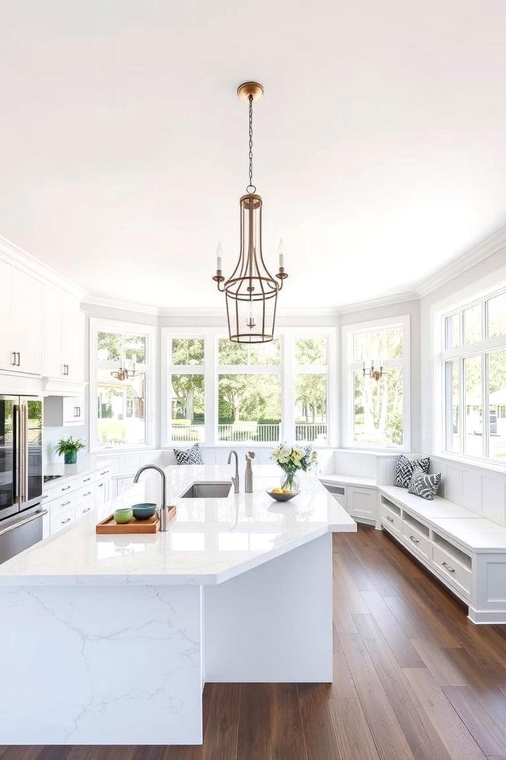 Chic Open Concept White Kitchen - 21 Kitchen With White Appliances Ideas