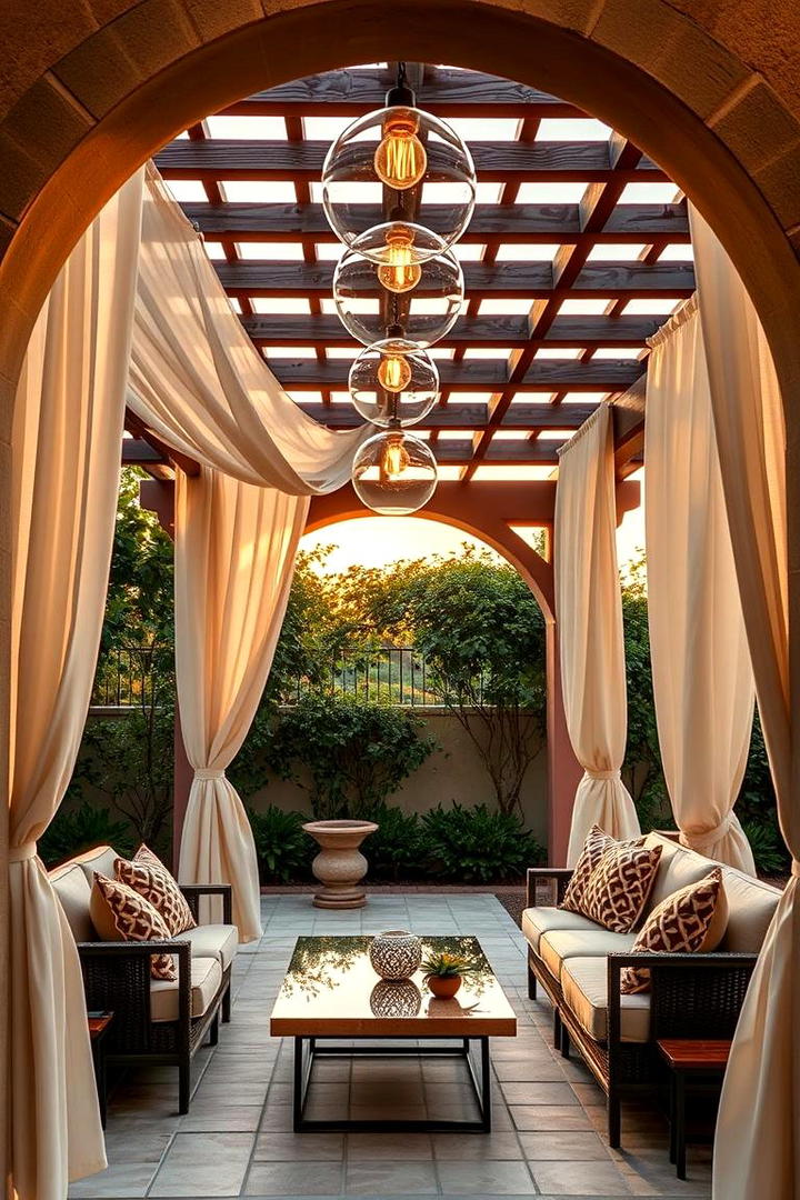 Chic Pergola Lounge - 21 Outdoor Living Room Ideas