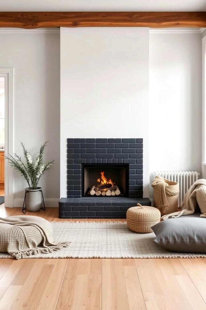 Chic Scandinavian Black Brick Fireplace - 30 Black Brick Fireplace Ideas