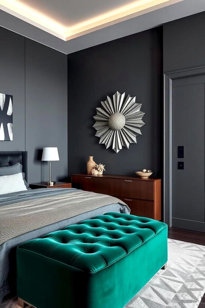 Chic Simplicity and Bold Accents - 30 Dark Grey Bedroom Ideas