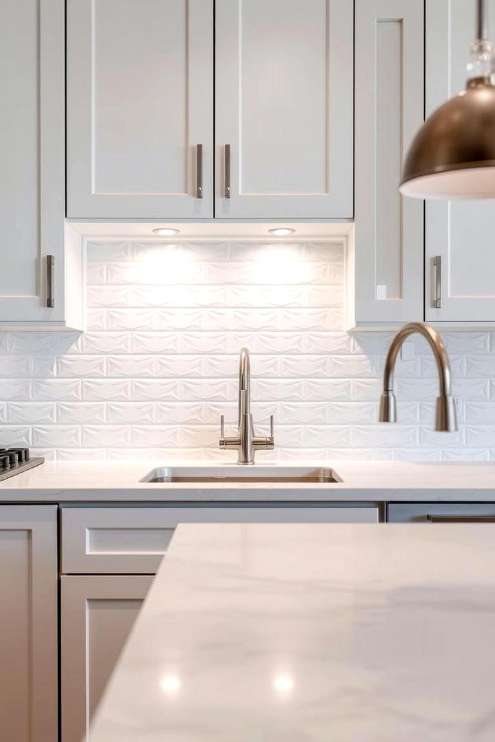 Chic White Backsplash - 30 Small White Kitchen Ideas