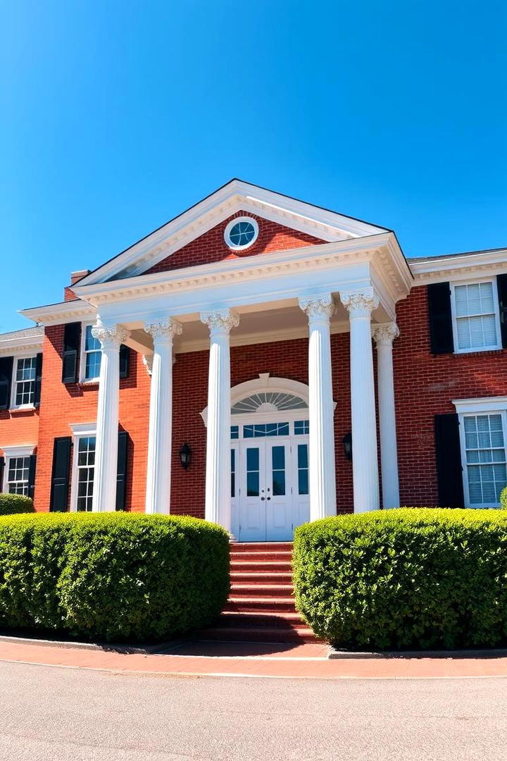 Classic Brick Red with Antique White Details - 30 Exterior Brick and Paint Color Combinations