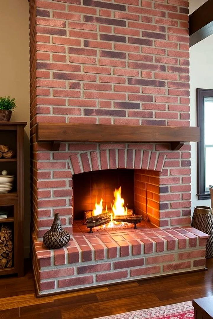 Classic Brick with Modern Touch - 21 Brick Fireplace Ideas