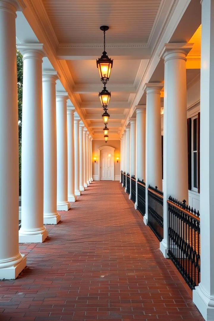 Classic Colonial Walkway Charm - 30 Covered Walkway Ideas