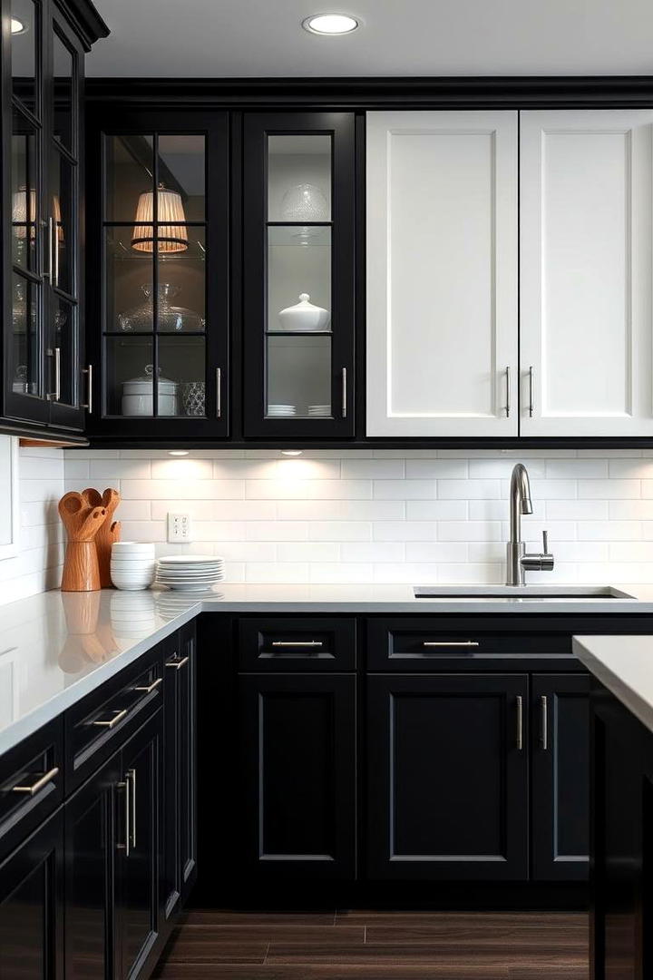 Classic Contrast Cabinets - 21 Black and White Kitchen Ideas