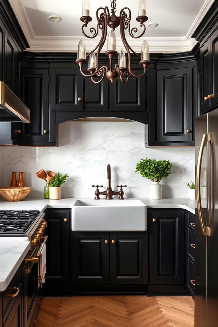 Classic Elegance Revived - 21 Kitchens With Black Cabinets