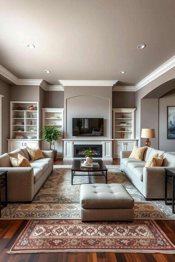 Classic Family Room Comfort - 30 Grey and White House Interior Design Ideas