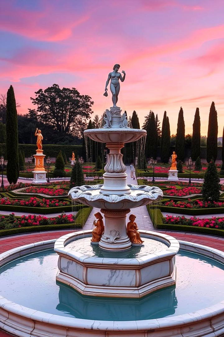 Classic Italian Fountain Garden - 30 Italian Garden Design Ideas