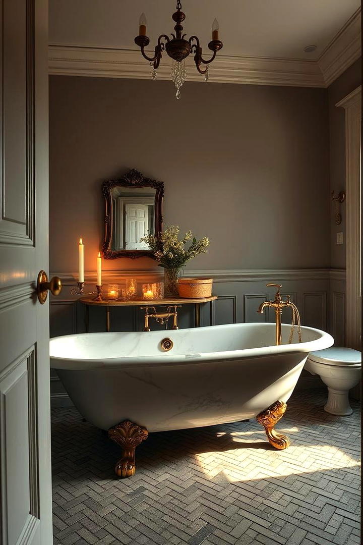 Classic Marble Clawfoot Tub - 30 Marble Bathroom Ideas