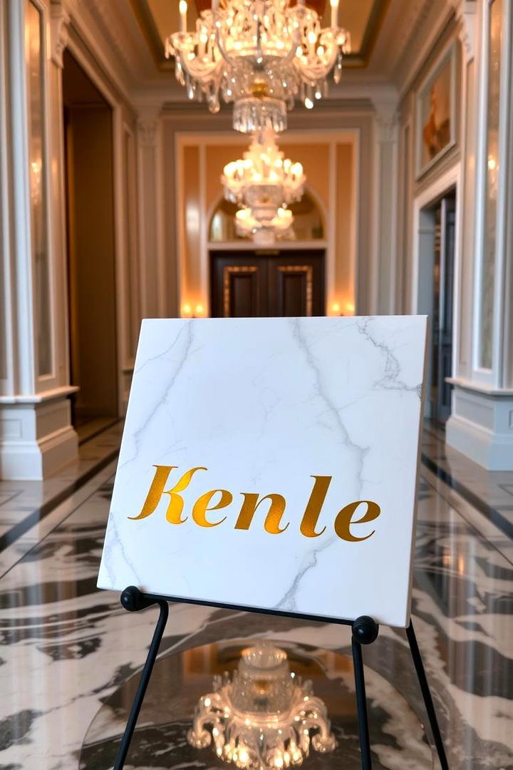 Classic Marble Finish - 21 Wedding Welcome Sign Ideas