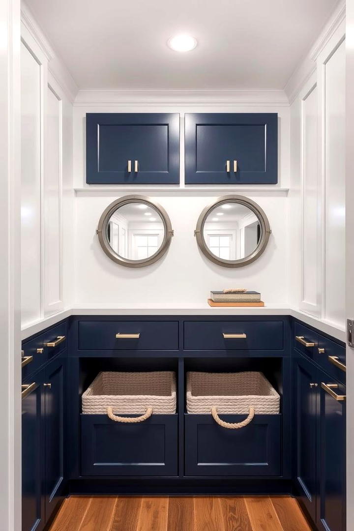 Classic Navy Contrast - 30 Laundry Room Paint Ideas