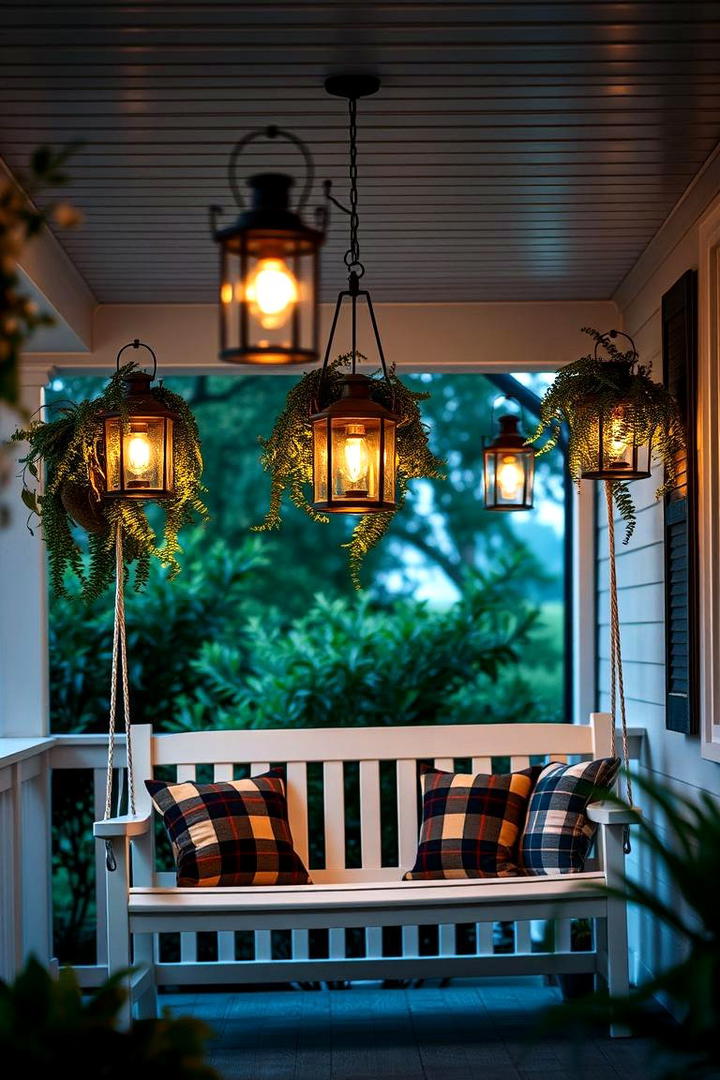 Classic Porch Swing Illumination - 30 Front Porch Lighting Ideas