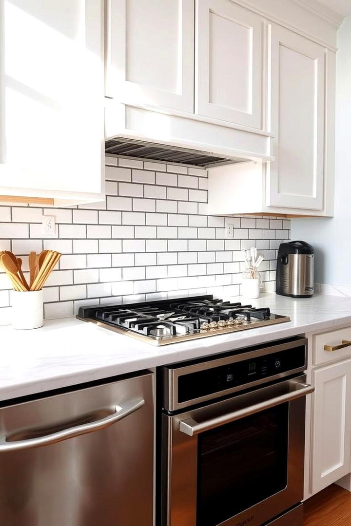 Classic Subway Tile Elegance - 21 White Cabinet Kitchen Backsplash Ideas