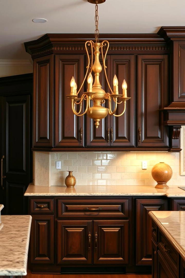 Classic Tradition - 30 Dark Wood Kitchen Cabinets