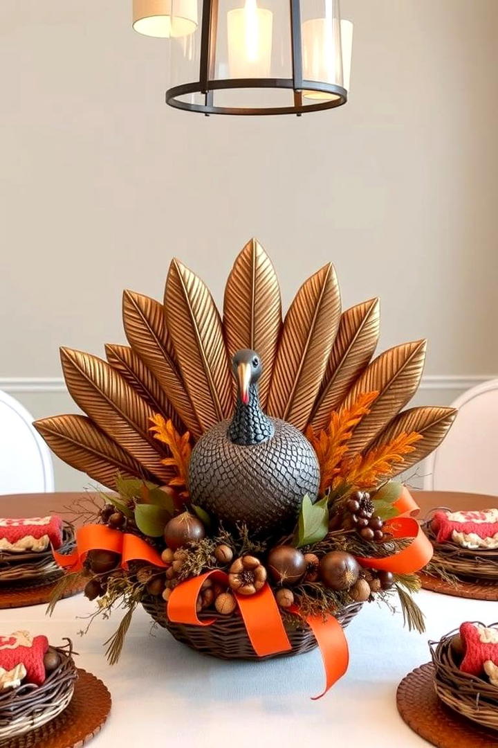 Classic Turkey Inspired Centerpiece - 21 Thanksgiving Centerpiece Ideas