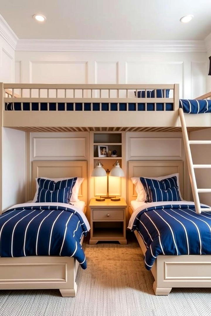 Classic Twin Bunk Room Layout - 30 bunk room ideas