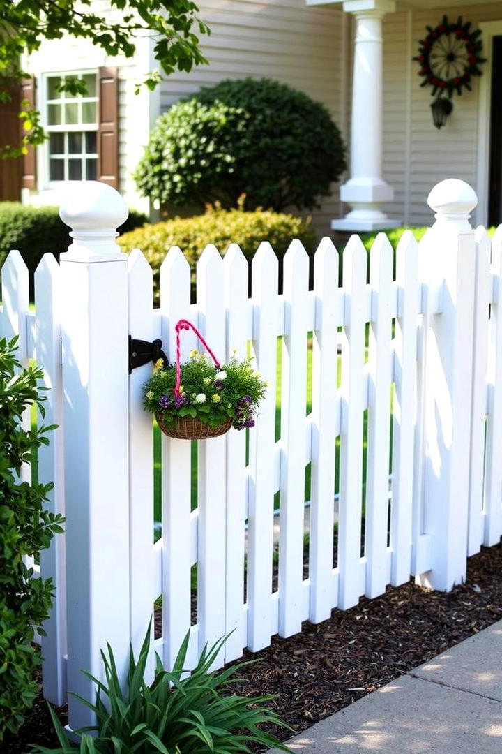 Classic White Picket Fence - 21 Front Yard Fence Ideas