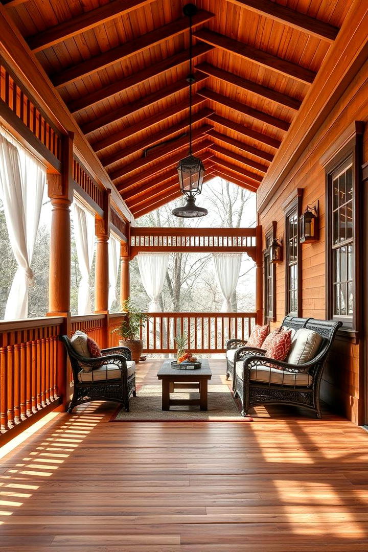 Classic Wooden Charm - 21 Covered Porch Ideas