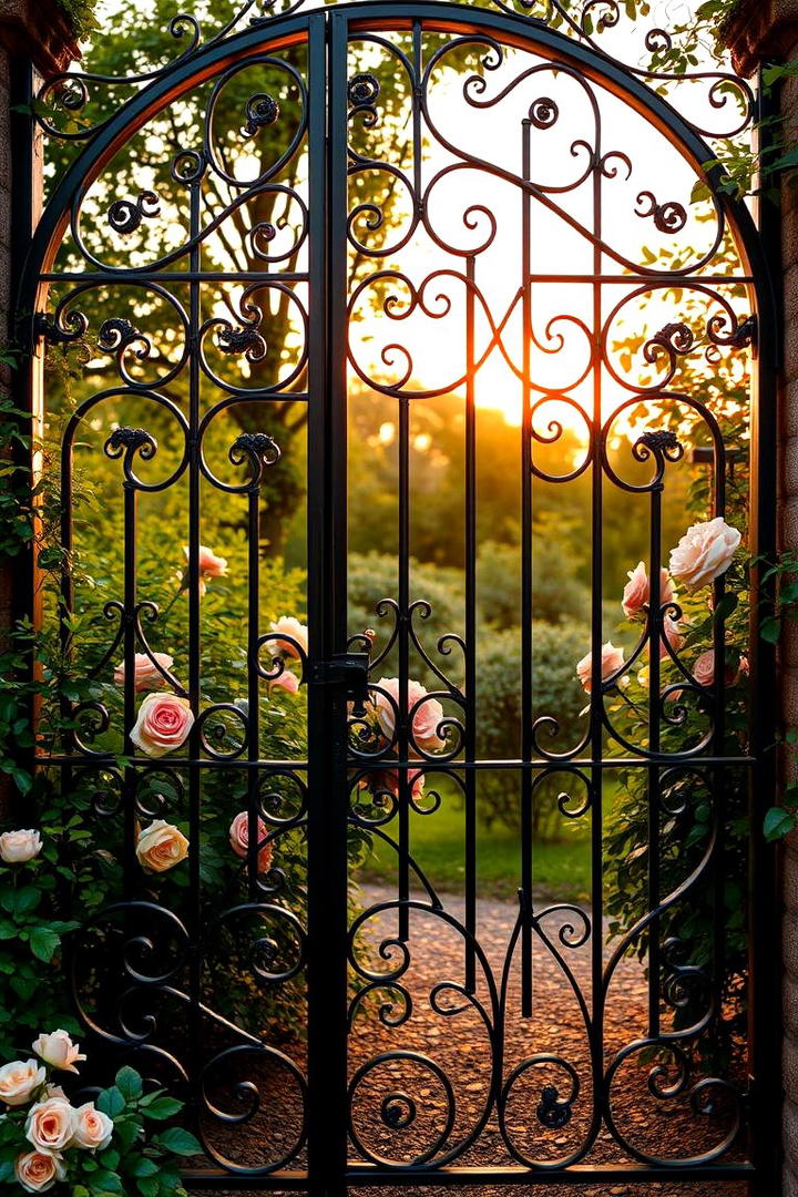 Classic Wrought Iron Elegance - 30 garden gate ideas