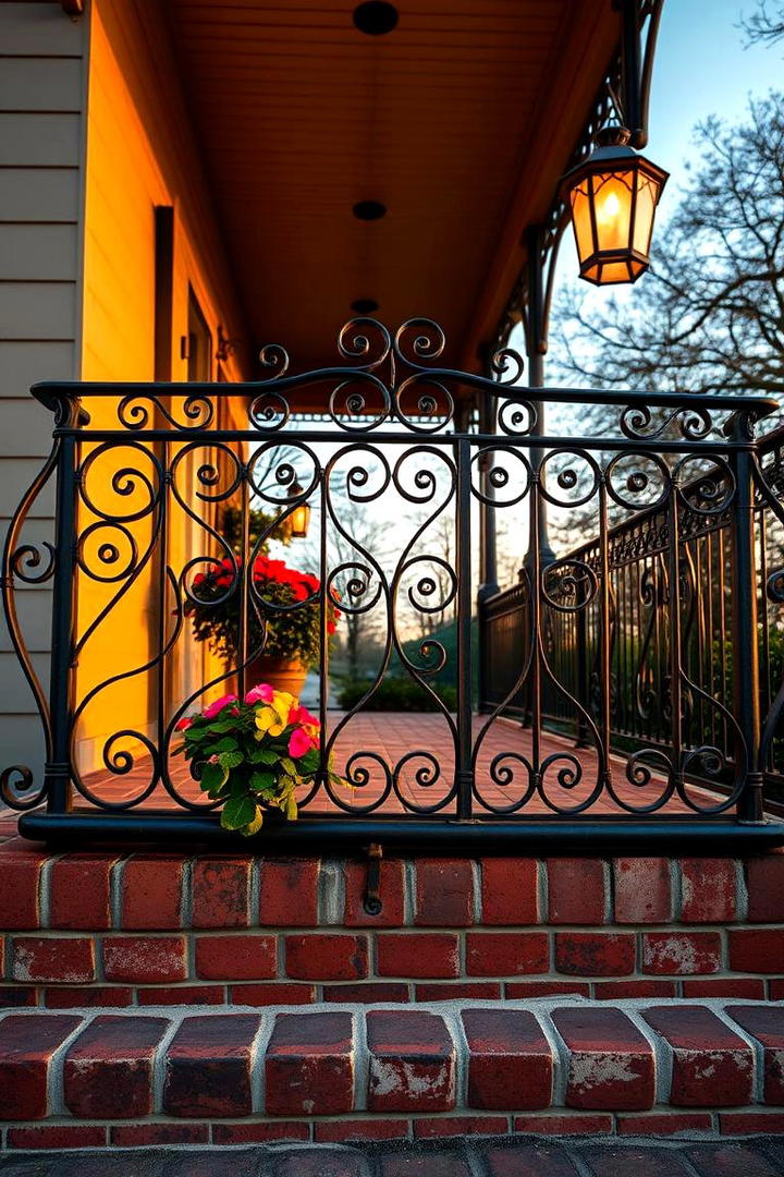 Classic Wrought Iron Elegance - 21 Porch Railing Ideas