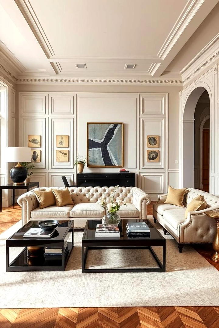 Classic and Chic Fusion - 30 Black and Beige Living Room Ideas