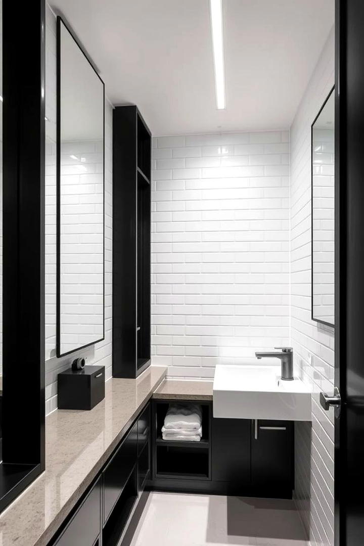 Clean Lines and Sharp Contrasts - 21 Black and White Bathroom Ideas