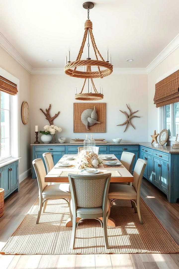 Coastal Blue Accents - 21 Blue Dining Room Ideas