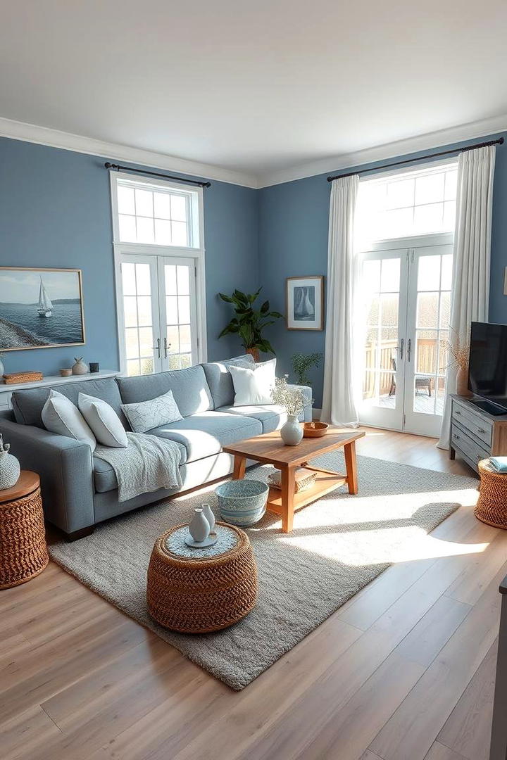 Coastal Blue Comfort - 21 Blue Living Room Ideas