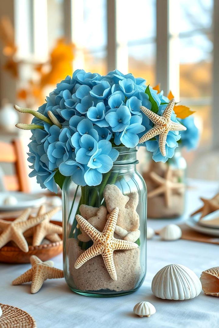 Coastal Blue Elegance - 30 Mason Jar Centerpiece Ideas