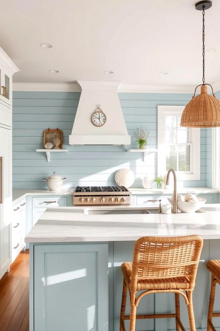 Coastal Blue Shiplap Splash - 30 Shiplap Backsplash Ideas for Your Kitchen