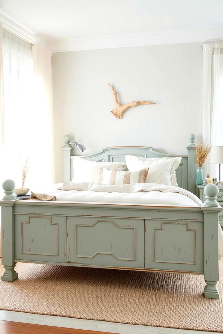 Coastal Painted Bed Frame Refresh - 30 Painted Furniture Ideas