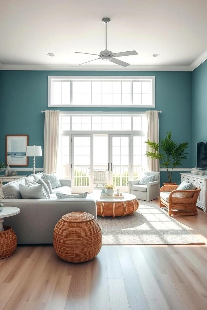 Coastal Teal Elegance - 30 Teal Living Room Ideas