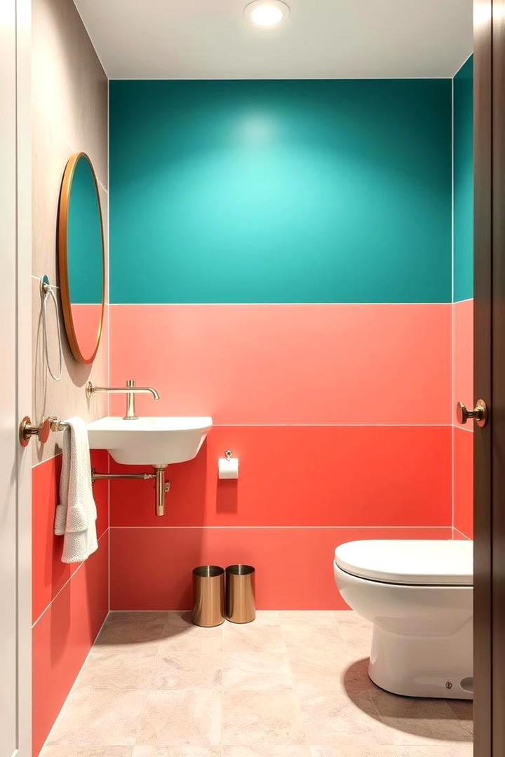 Color Block Contrast - 21 Bathroom Accent Wall Ideas