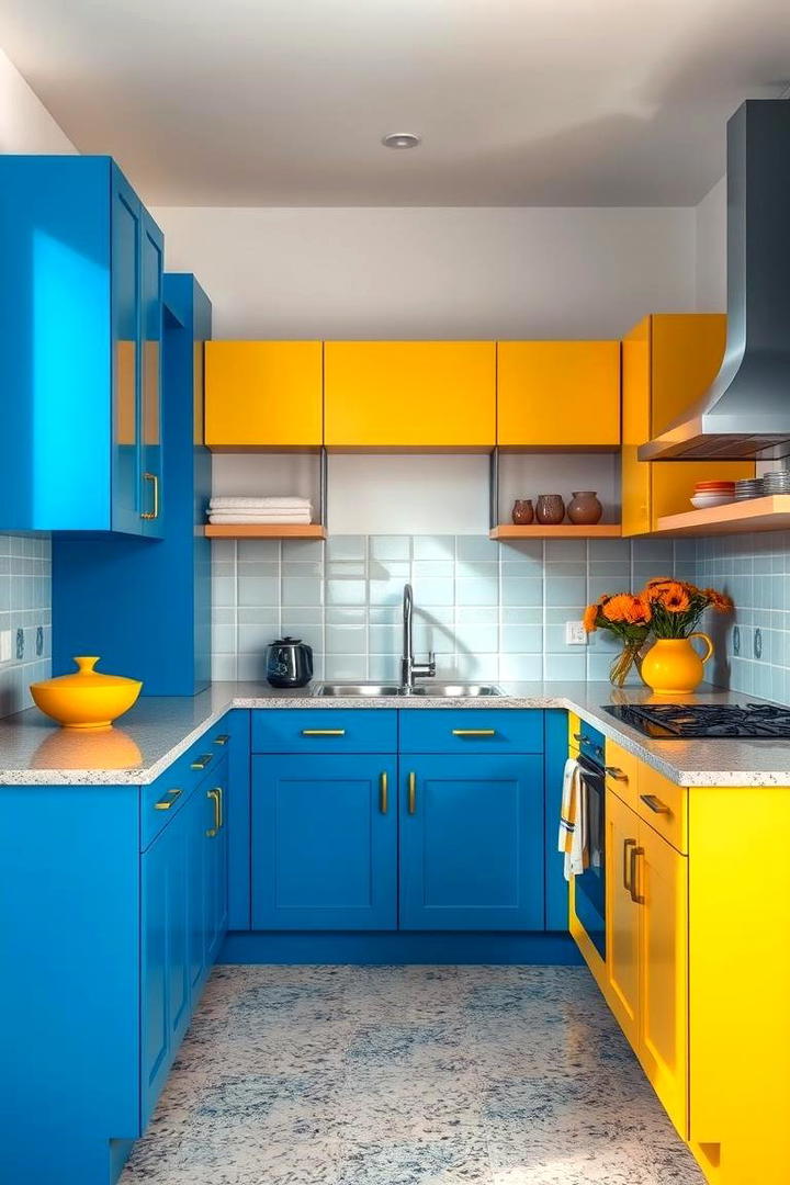 Color Blocked Culinary Space - 30 Eclectic Kitchen Ideas