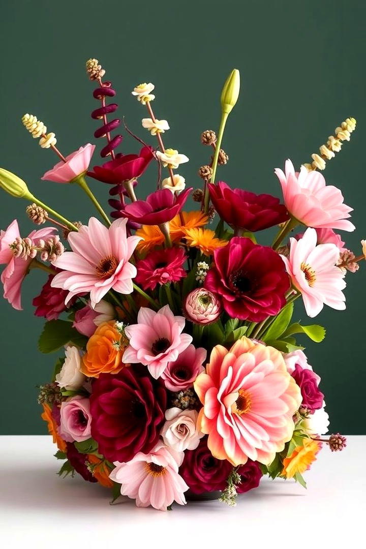 Color Blocked Floral Display - 21 Flower Centerpiece Ideas