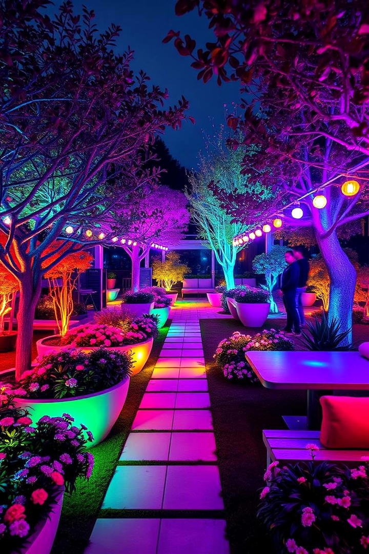 Color Changing Effects - 21 Garden Lighting Ideas