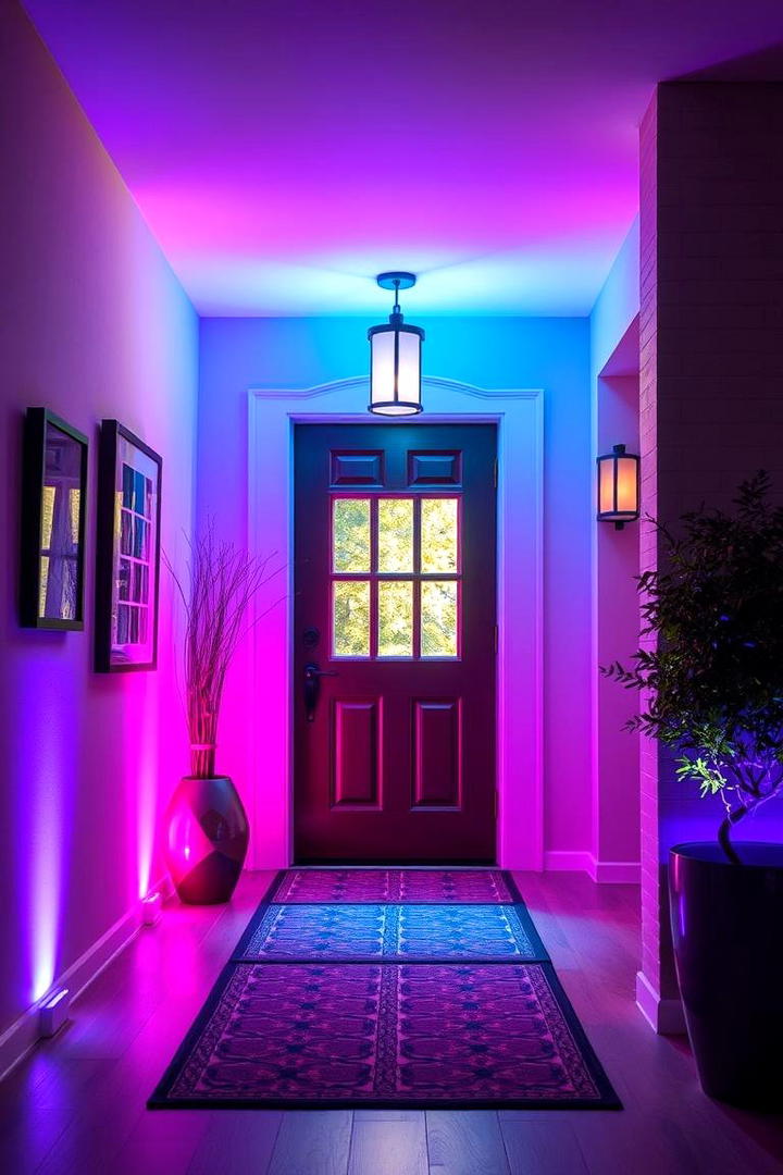 Color Changing LED Effects - 21 Entryway Lighting Ideas