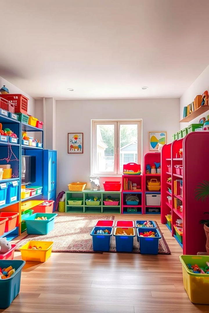 Color Coded Toy Systems - 21 Living Room Toy Storage Ideas